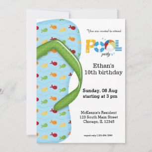 Convites Sacudir Flop Piscina Party