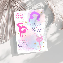 Convites Sacudir tumble & saltar Festa de aniversário de gi