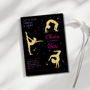 Convites Sacudir tumble & saltar Festa de aniversário de gi