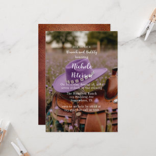 Convites Saddle na cerca com Hat Brunch e Bubble