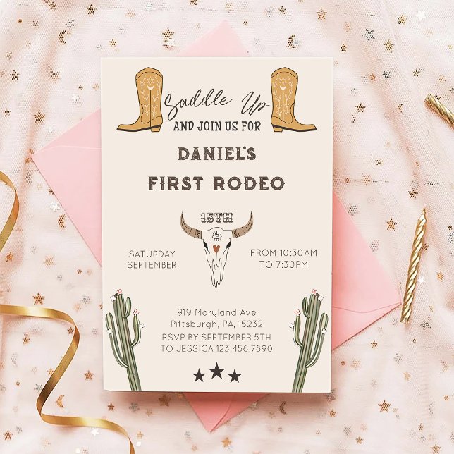 Convites Saddle Up Western Cowboy Aniversário (Criador carregado)