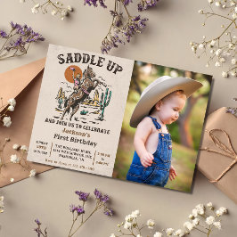 Convites Saddle Up Western primeiro aniversario Party Photo