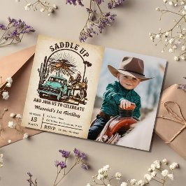 Convites Saddle Up Western primeiro aniversario Party Photo