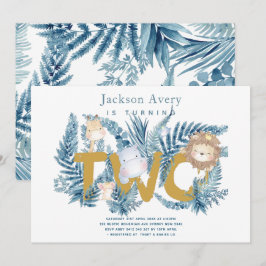 Convites Safari Animais Tropicais Segundo Aniversário