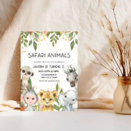 Convites "Safari Animal segundo aniversário Boy