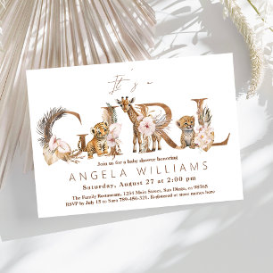 Convites Safari Animal Tropical Floral Chá de fraldas