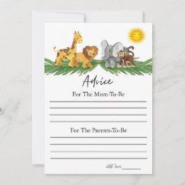 Convites Safari Animals Advice for Baby Shower Game Card