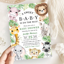 Convites Safari Animals Baby Shower Gender Neutral Jungle