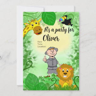 Convites Safari Animals Birthday Invitation