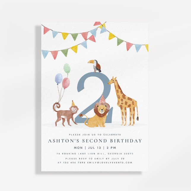 Convites Safari Animals Birthday Invitation Jungle Party  (Criador carregado)