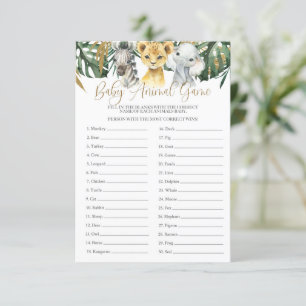 Convites Safari Baby Animal Advertindo Chá de fraldas De J