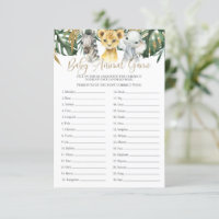 Safari Baby Animal Advertindo Chá de fraldas De Jo