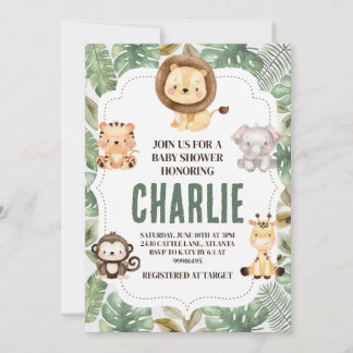 Convites Safari Baby Shower