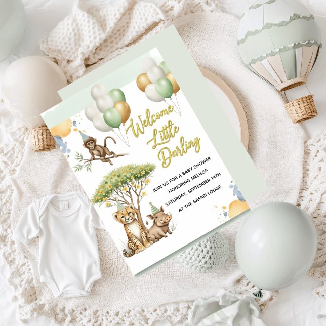 Convites Safari Baby Shower Invitation (Criador carregado)
