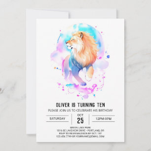 Convites Safari Custom Lion Birthday