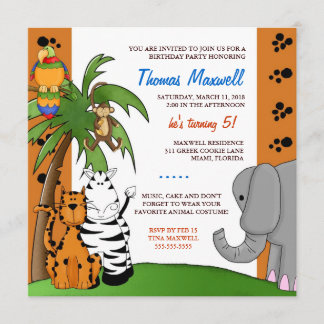 Convites Safari doce de LGC |