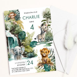 Convites Safari e Zoo Aniversário de criança Selva de Anima