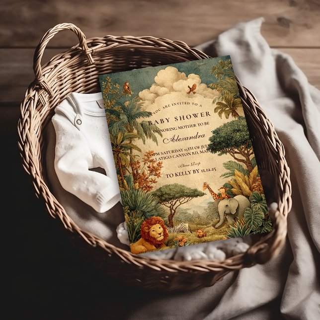 Convites Safari Foliage & Friends Baby Shower (Criador carregado)