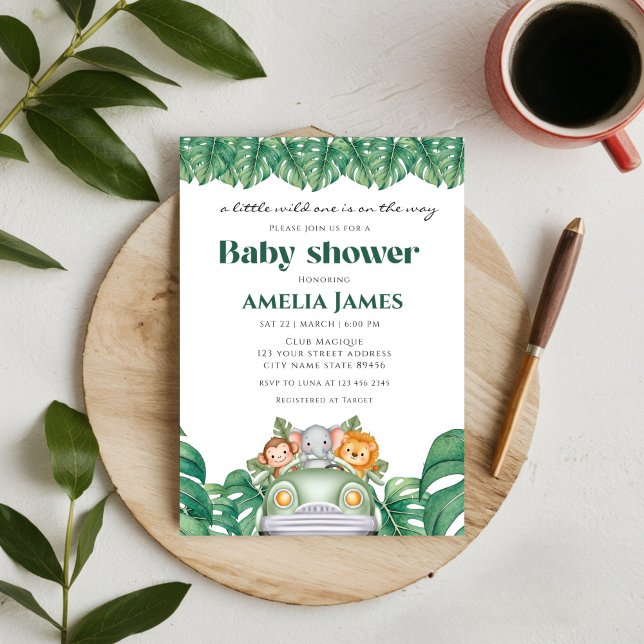 Convites Safari Jungle Animal selvagem um Chá de fraldas (Criador carregado)