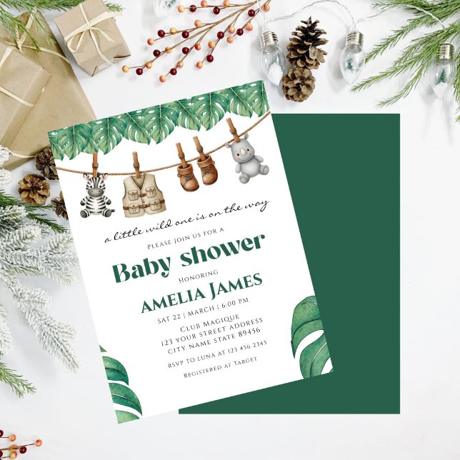 Convites Safari Jungle Animal selvagem um Chá de fraldas (Criador carregado)