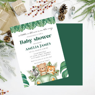 Convites Safari Jungle Animal selvagem um Chá de fraldas