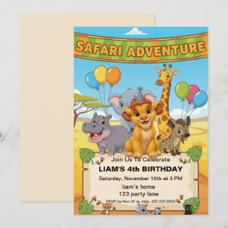 Convites Safari Jungle Birthday Invite | safari birthday