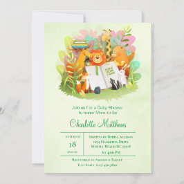 Convites Safari Jungle Traga Um Chá de fraldas De Livro