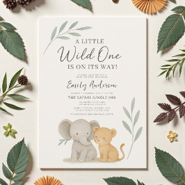 Convites Safari Jungle Wild One Baby Shower
