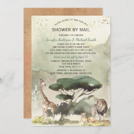 Convites Safari Savanna Sahara Chá de fraldas por Correio