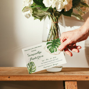 Convites Safari Simple Tropical Wild One Chá de fraldas