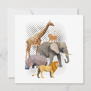 Convites Safari Squad African Safari Animal Engraçado Zoo A