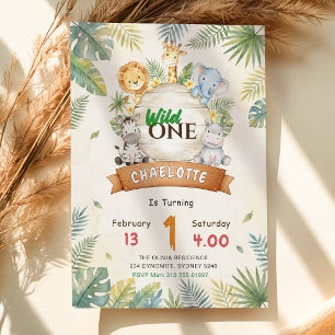 Convites Safari Wild One 1º Aniversário