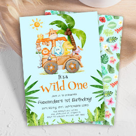 Convites Safari Wild One Birthday