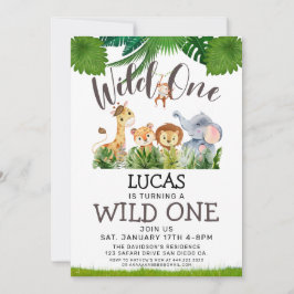 Convites Safari Wild One Birthday