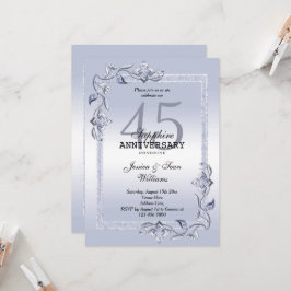 Convites Safira Gema e Brilho 45º Aniversário de Casamento