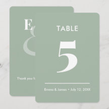 Sage Ampersand Casamento | Número da Mesa