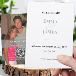 Convites Sage Ampersand Foto Salve o Dia | Casamento