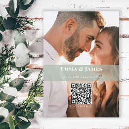 Convites Sage Ampersand Foto Salve o Dia | Casamento