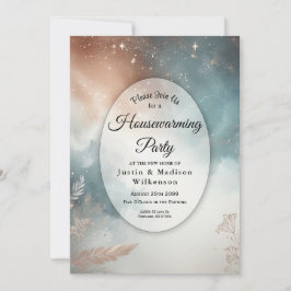 Convites Sage and Terracotta Stardust Skies Housewarming