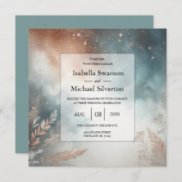 Convites Sage and Terracotta Stardust Skies Wedding