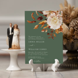 Convites Sage Autumn Modern Watercolor Terracotta Wedding