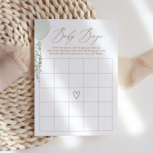 Sage Balloon - Chá de fraldas Bingo Game