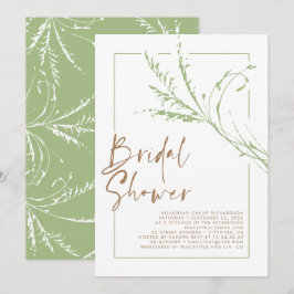 Convites Sage Beige Pampas Grass Modern Boho Chá de panela