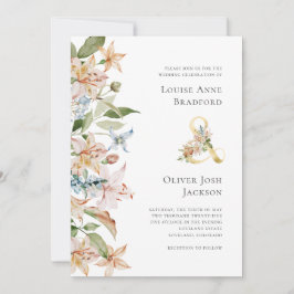 Convites Sage Blush Watercolor Floral Ampersand Wedding