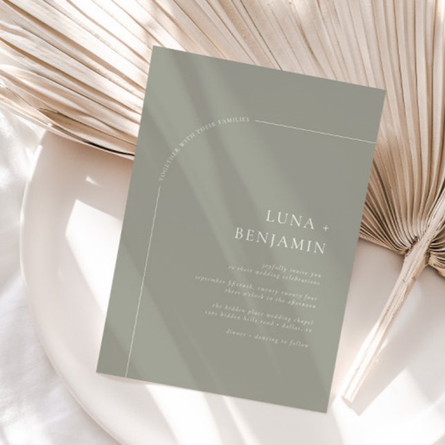 Convites Sage Bohemian Archou Casamento Minimalista (Available for print and instant digital download!)