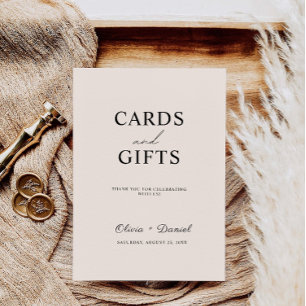Convites Sage Boho Wedding Cards and Gifts Sign,