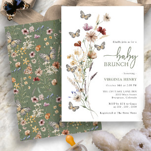 Convites Sage Boho Wildflower Baby Brunch