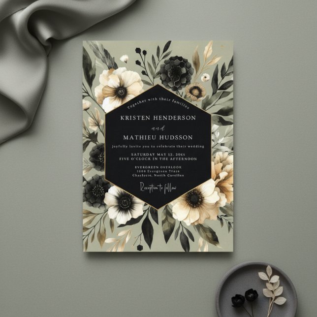 Convites Sage Botanical Elegance Wedding (Criador carregado)