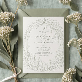 Convites Sage Coquette Woodland Garden Casamento Floral