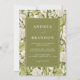 Convites Sage e Branco   Jardim Vibrante   Casamento com Có